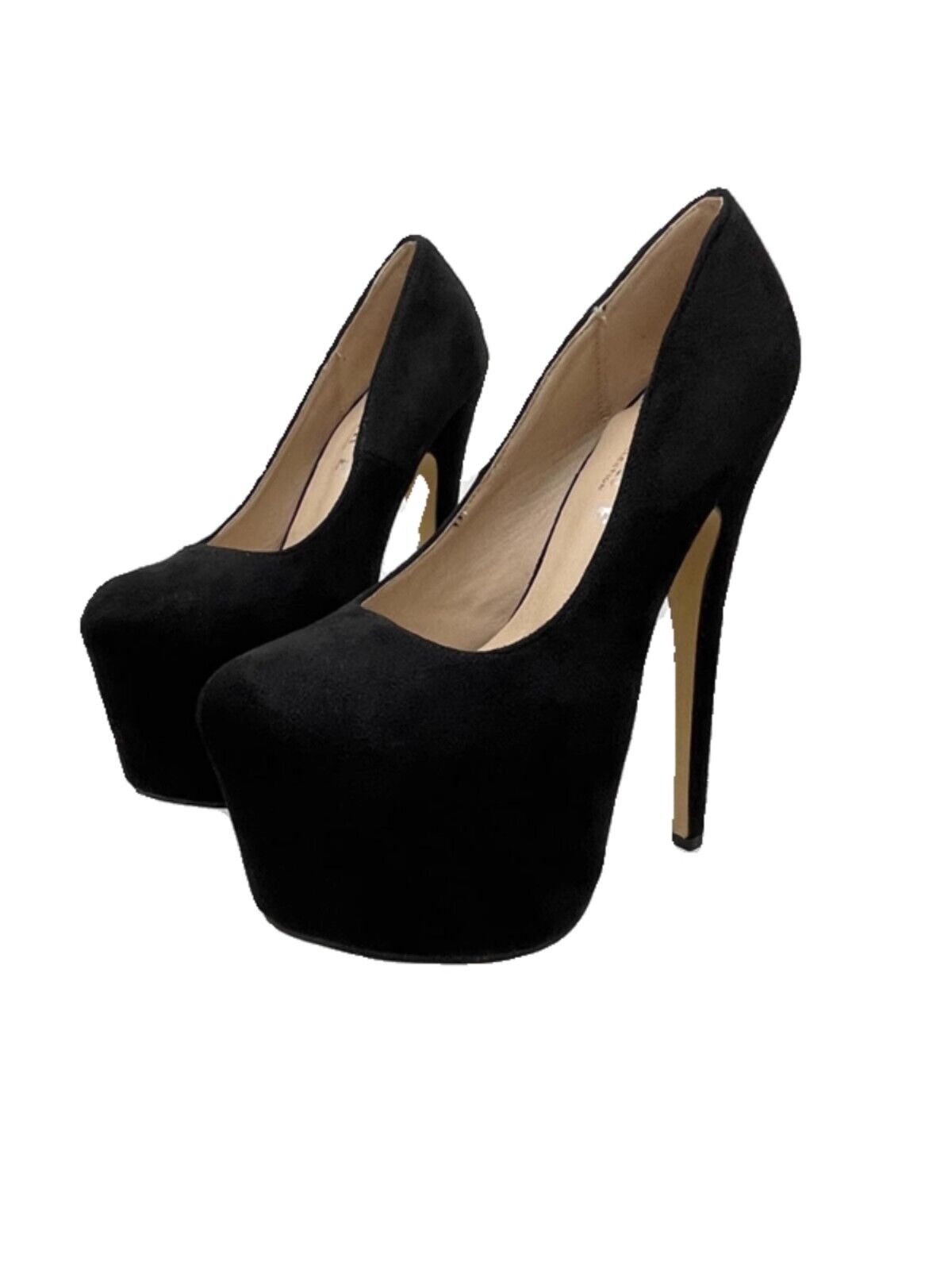 Zapatos de tacón alto 17 cm para mujer plataforma punta redonda moda imitación gamuza fiesta zapatos de salón - Imagen 7 de 9