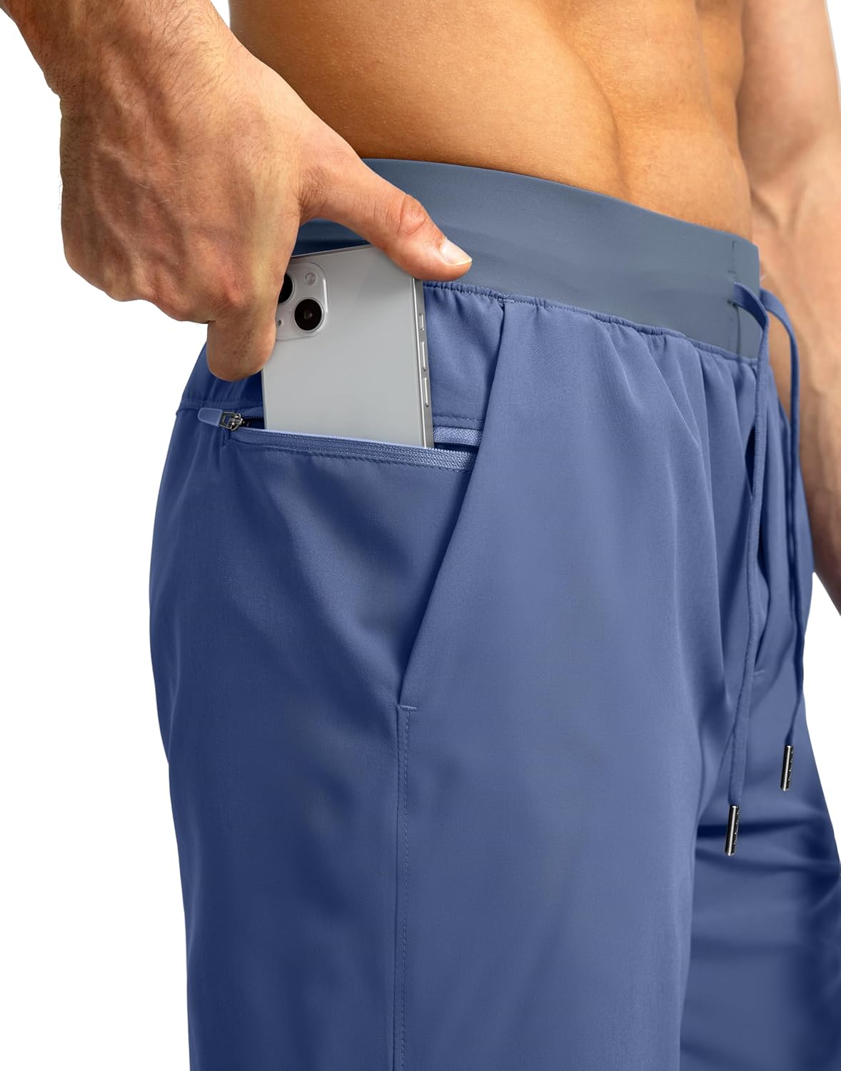 Men's Running Shorts with Zipper Pockets Quick Dry Workout Athletic Shorts - Picture 28 of 112