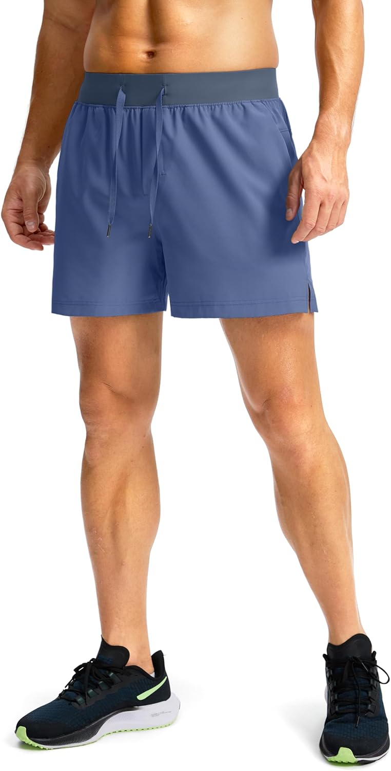 Men's Running Shorts with Zipper Pockets Quick Dry Workout Athletic Shorts - Picture 26 of 112