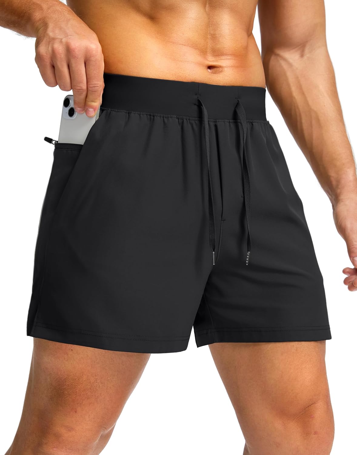 Men's Running Shorts with Zipper Pockets Quick Dry Workout Athletic Shorts - Picture 29 of 112