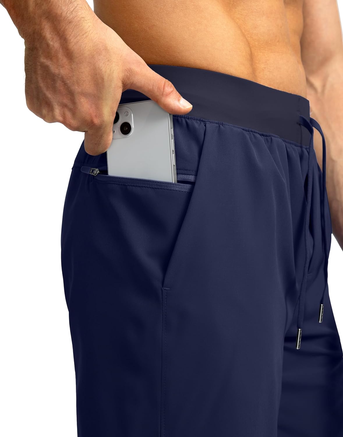 Men's Running Shorts with Zipper Pockets Quick Dry Workout Athletic Shorts - Picture 36 of 112