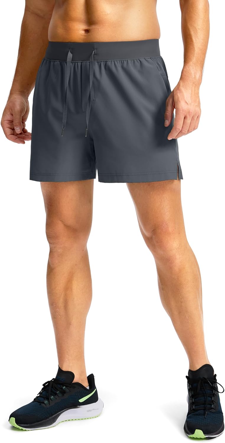 Men's Running Shorts with Zipper Pockets Quick Dry Workout Athletic Shorts - Picture 38 of 112