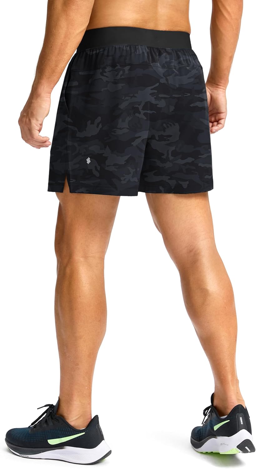 Men's Running Shorts with Zipper Pockets Quick Dry Workout Athletic Shorts - Picture 47 of 112