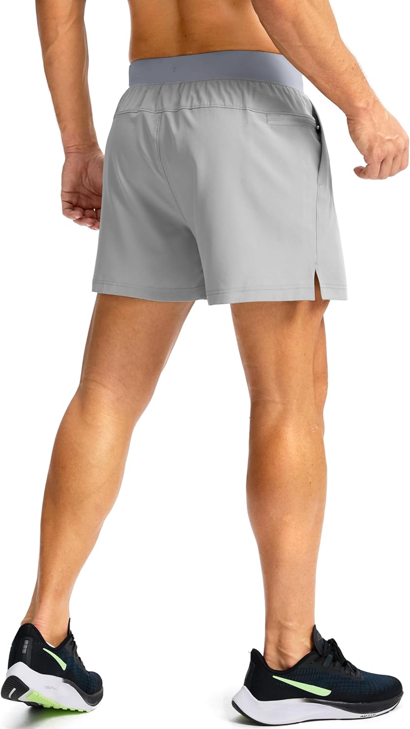 Men's Running Shorts with Zipper Pockets Quick Dry Workout Athletic Shorts - Picture 54 of 112