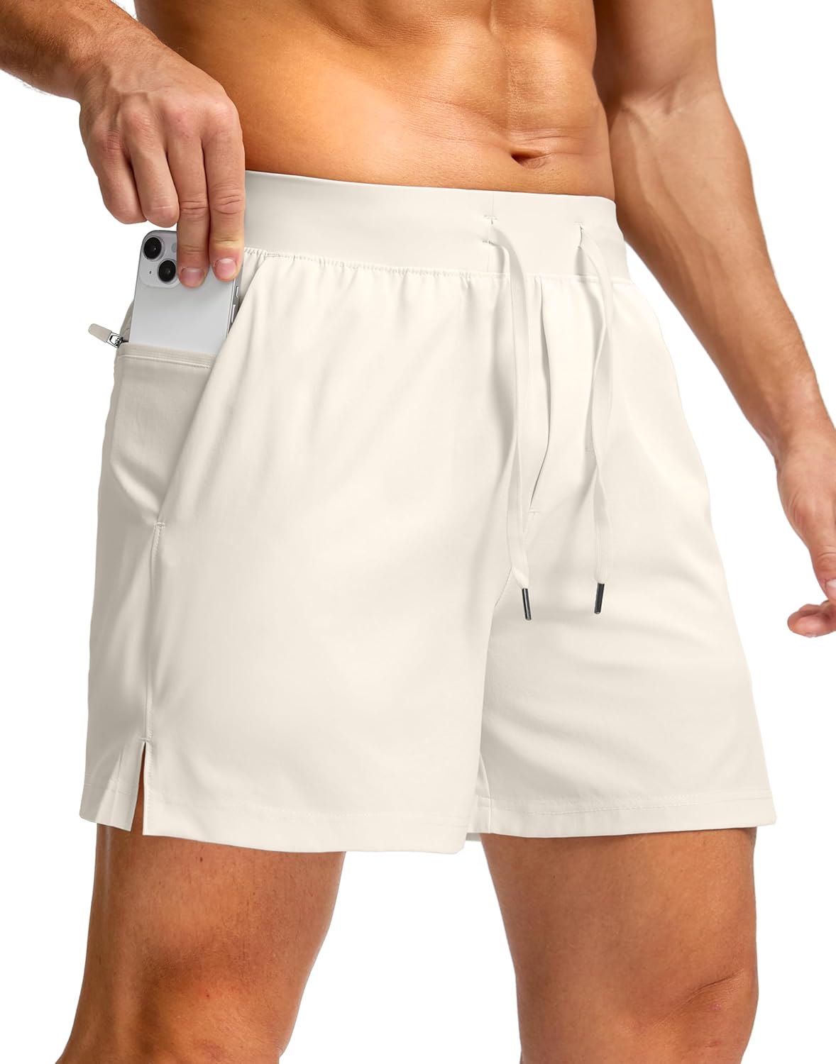 Men's Running Shorts with Zipper Pockets Quick Dry Workout Athletic Shorts - Picture 57 of 112