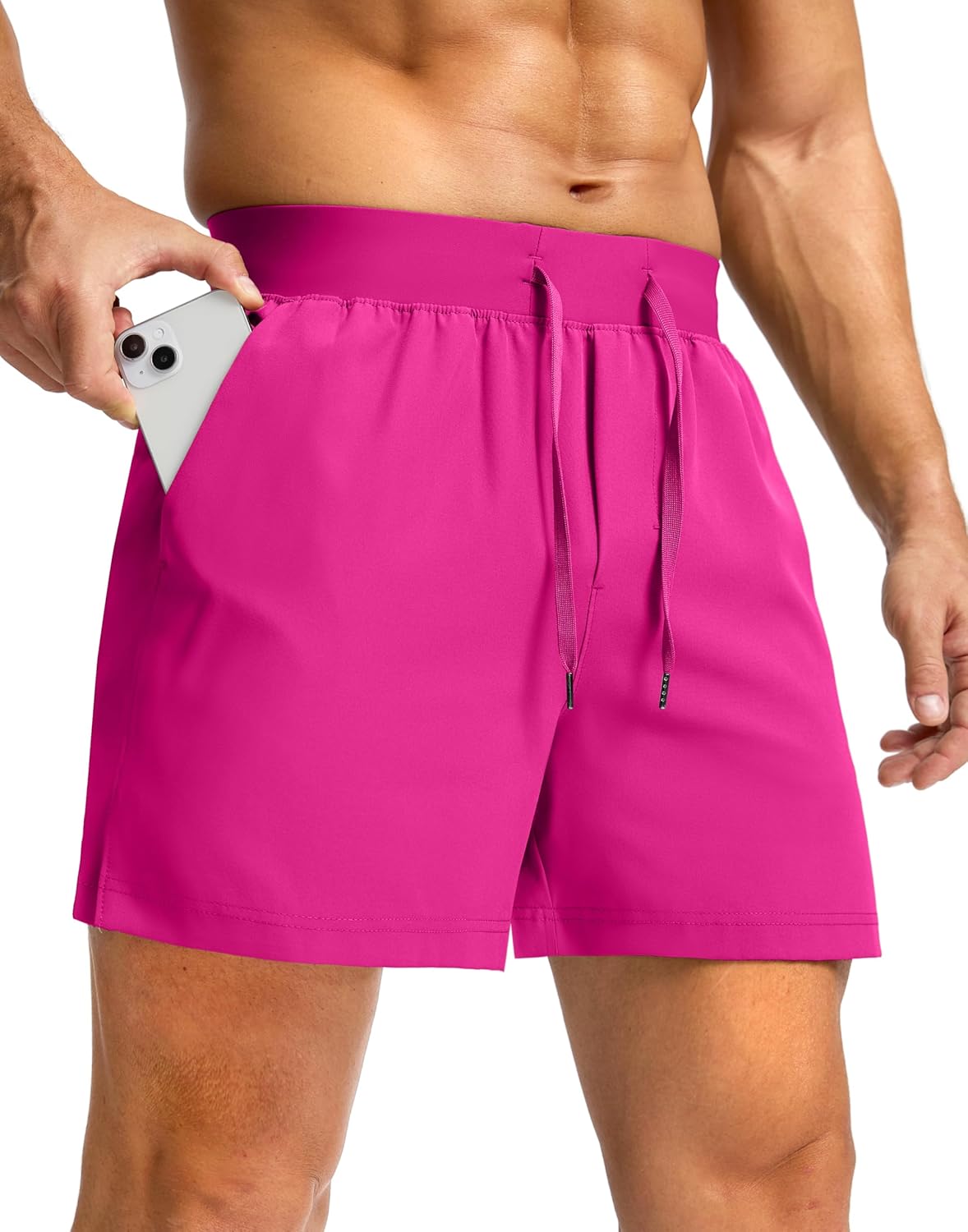 Men's Running Shorts with Zipper Pockets Quick Dry Workout Athletic Shorts - Picture 61 of 112