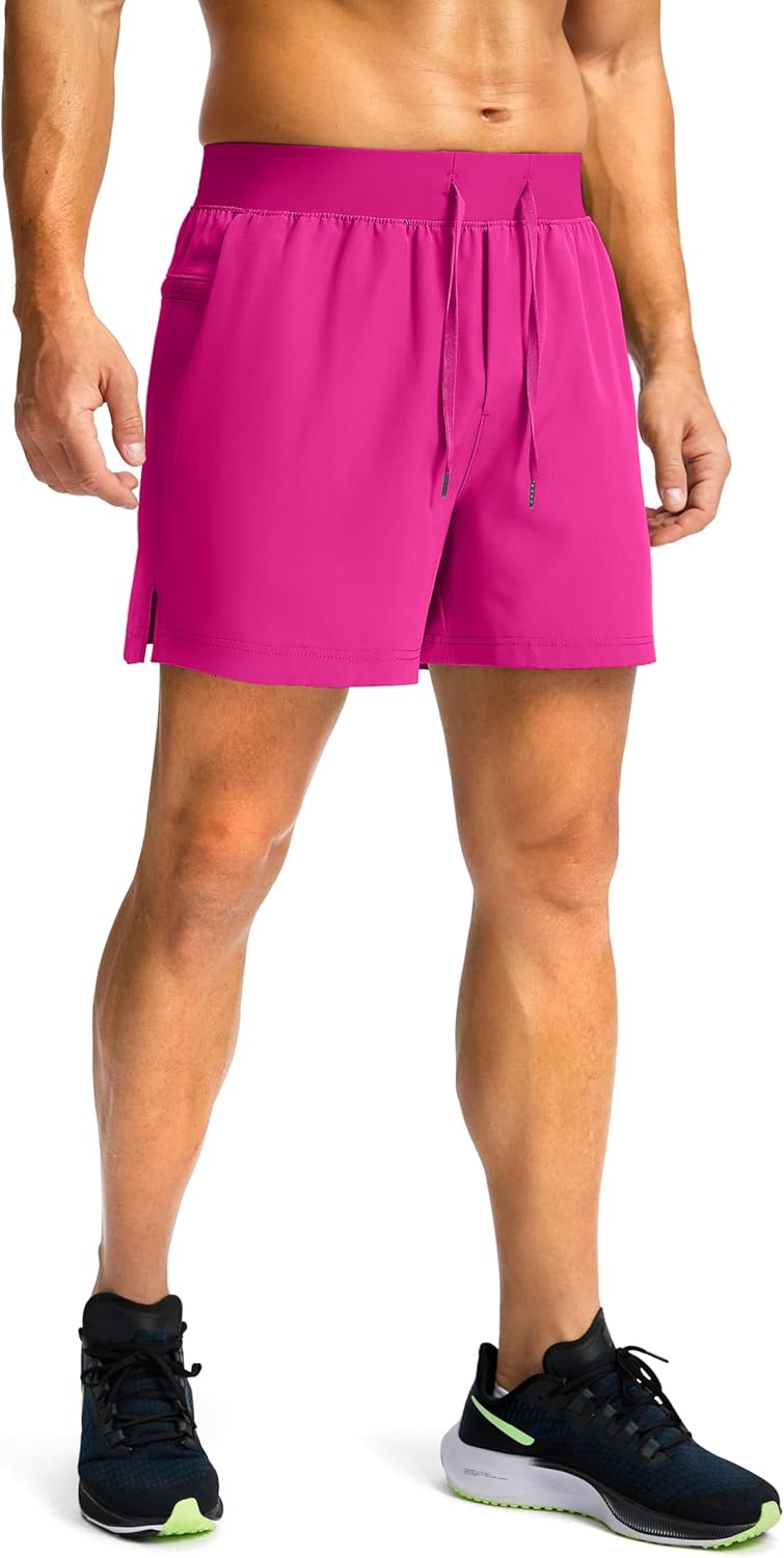 Men's Running Shorts with Zipper Pockets Quick Dry Workout Athletic Shorts - Picture 62 of 112
