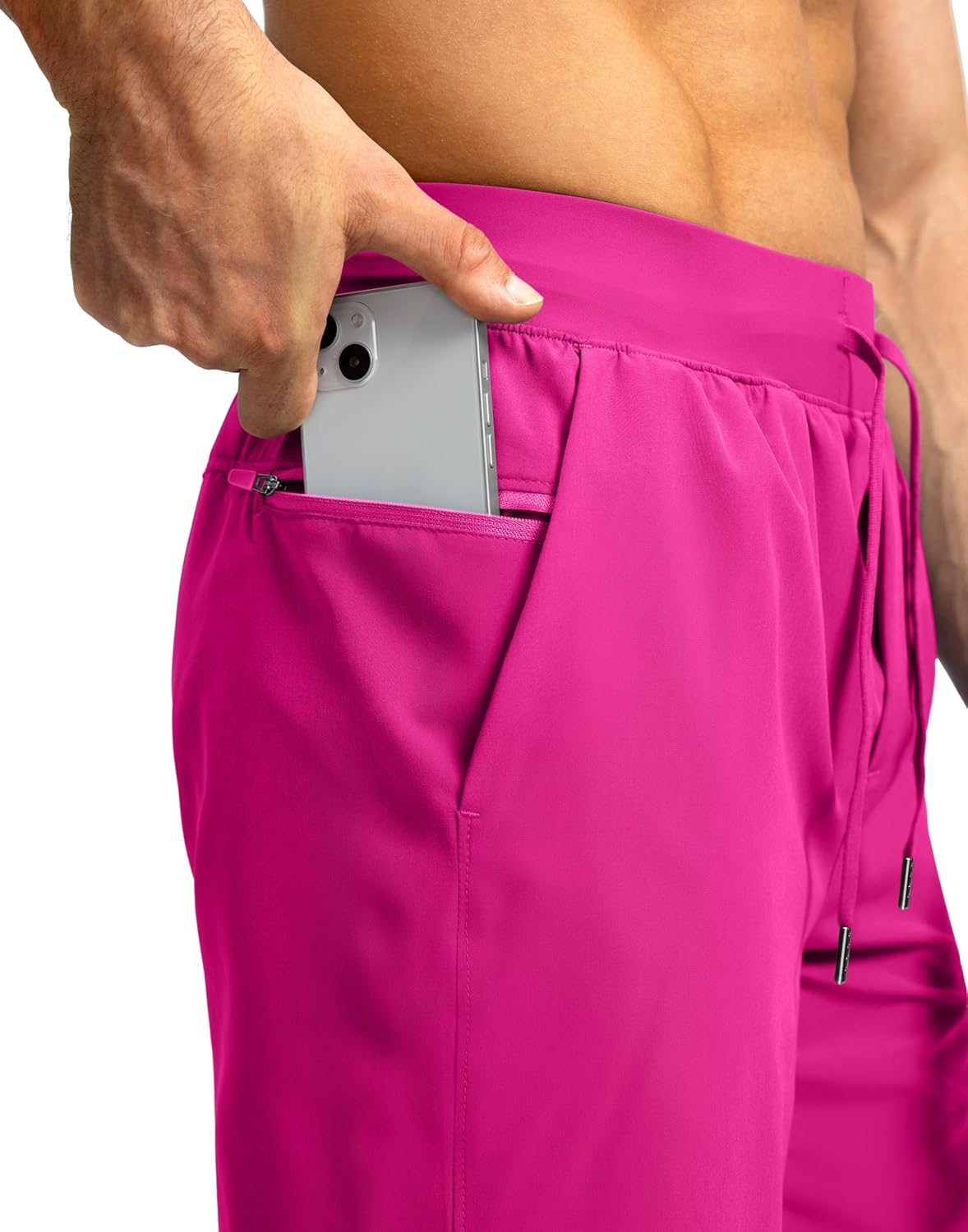 Men's Running Shorts with Zipper Pockets Quick Dry Workout Athletic Shorts - Picture 64 of 112