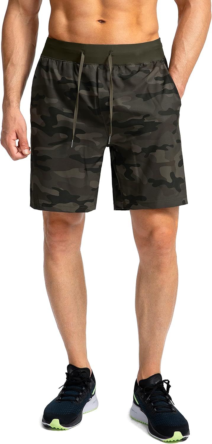 Men's Running Shorts with Zipper Pockets Quick Dry Workout Athletic Shorts - Picture 66 of 112