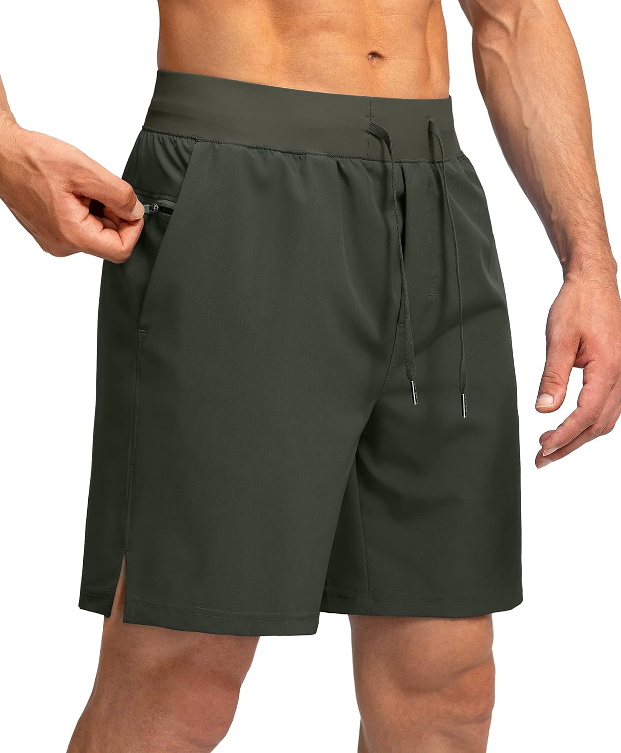 Men's Running Shorts with Zipper Pockets Quick Dry Workout Athletic Shorts - Picture 69 of 112