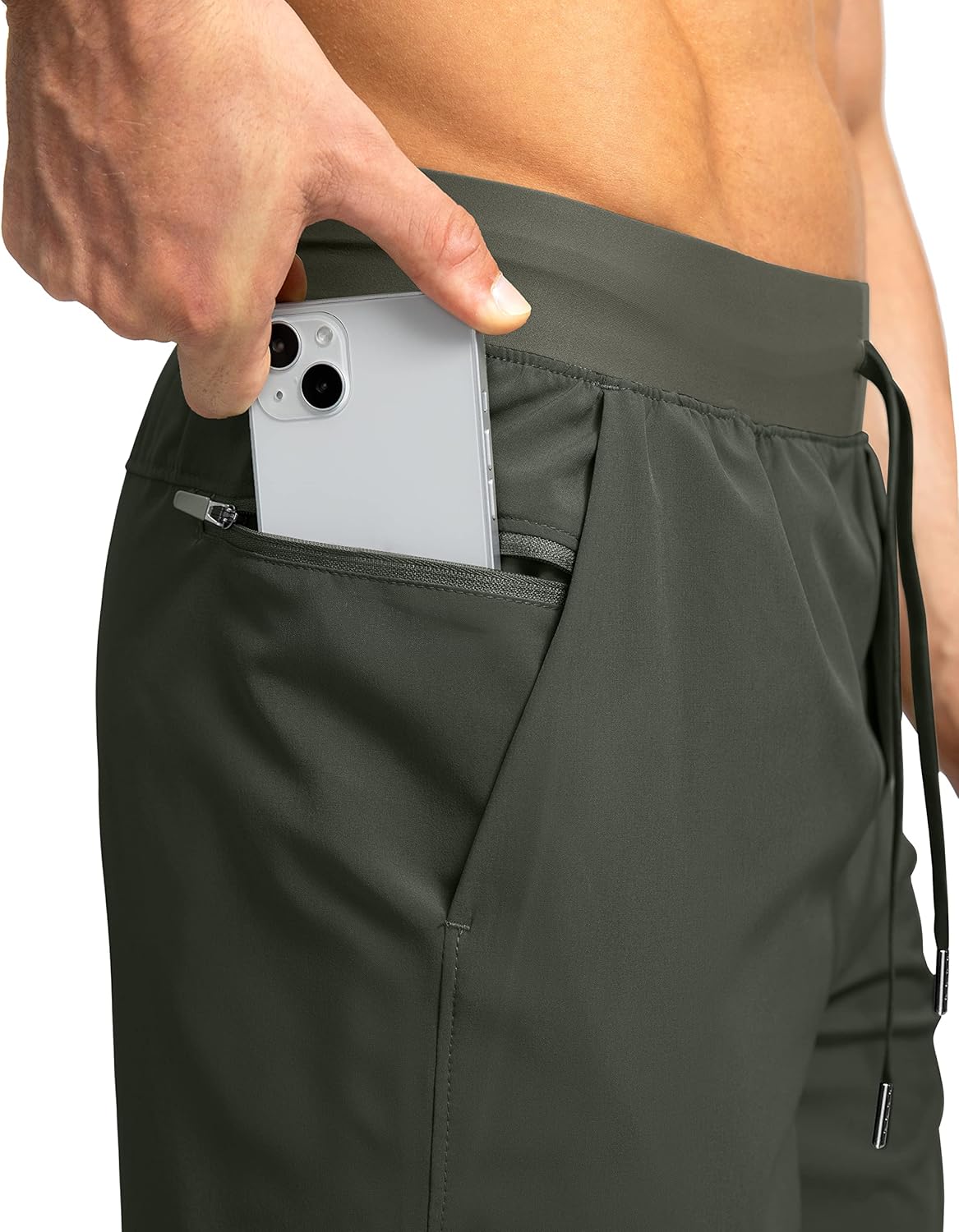 Men's Running Shorts with Zipper Pockets Quick Dry Workout Athletic Shorts - Picture 72 of 112