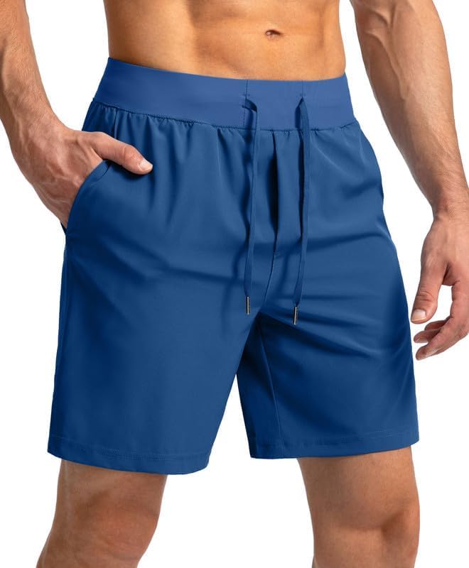 Men's Running Shorts with Zipper Pockets Quick Dry Workout Athletic Shorts - Picture 74 of 112