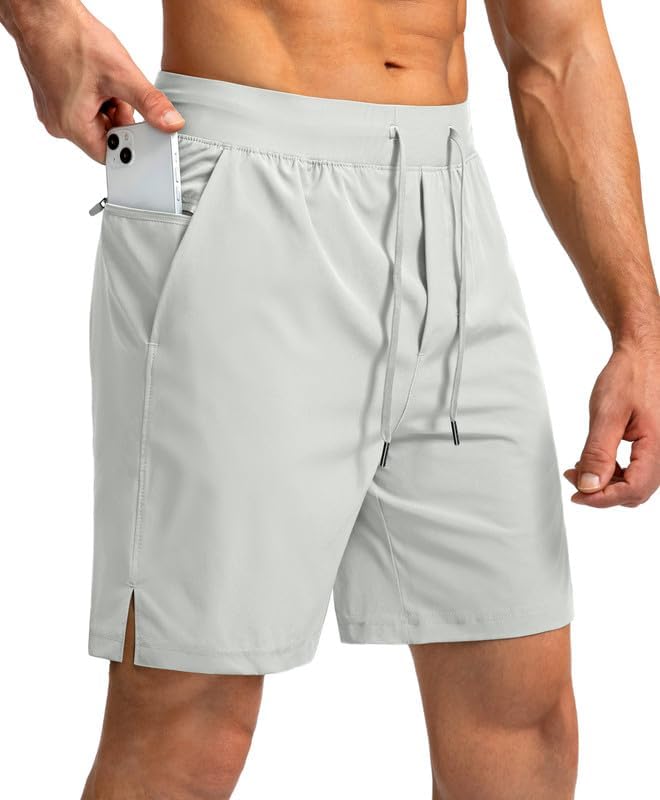 Men's Running Shorts with Zipper Pockets Quick Dry Workout Athletic Shorts - Picture 77 of 112