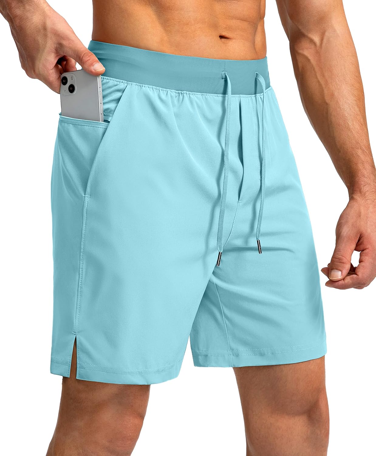 Men's Running Shorts with Zipper Pockets Quick Dry Workout Athletic Shorts - Picture 89 of 112
