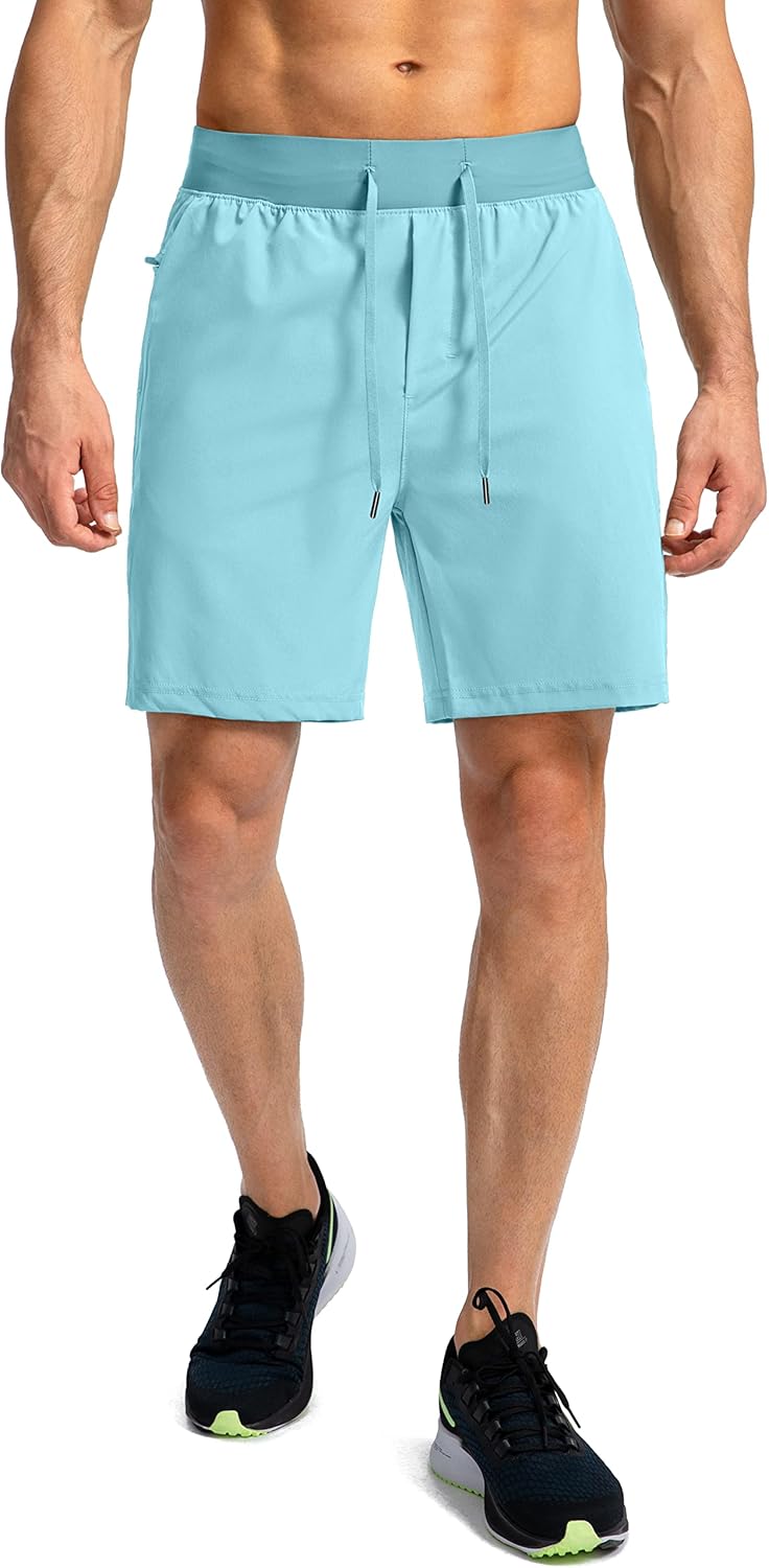 Men's Running Shorts with Zipper Pockets Quick Dry Workout Athletic Shorts - Picture 90 of 112