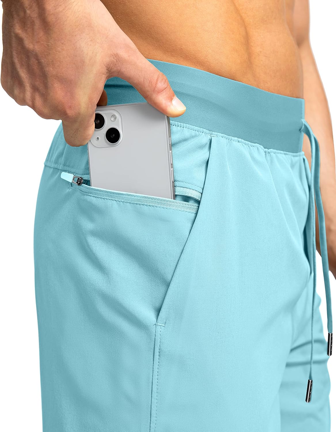 Men's Running Shorts with Zipper Pockets Quick Dry Workout Athletic Shorts - Picture 92 of 112