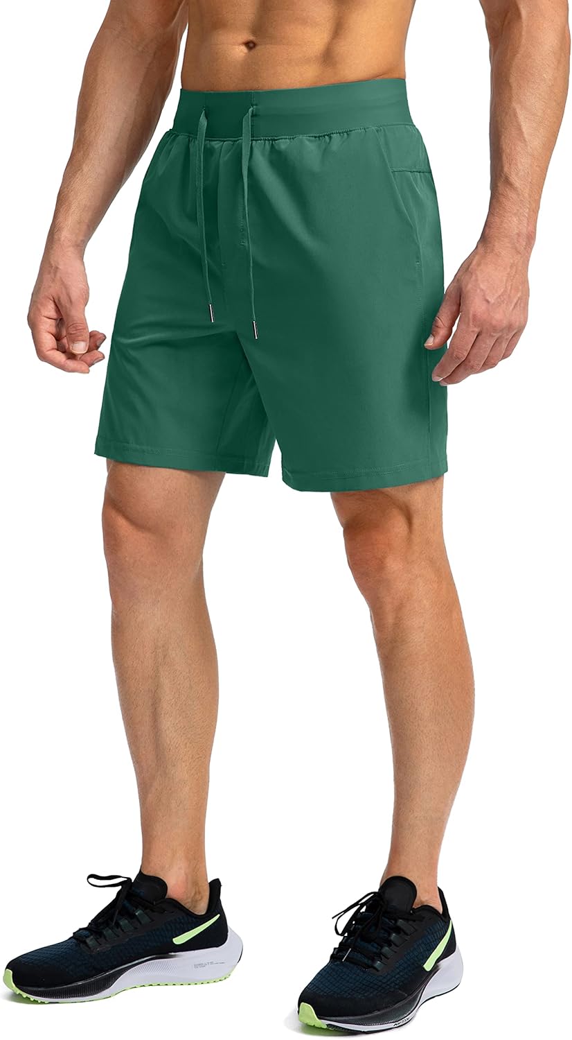 Men's Running Shorts with Zipper Pockets Quick Dry Workout Athletic Shorts - Picture 98 of 112