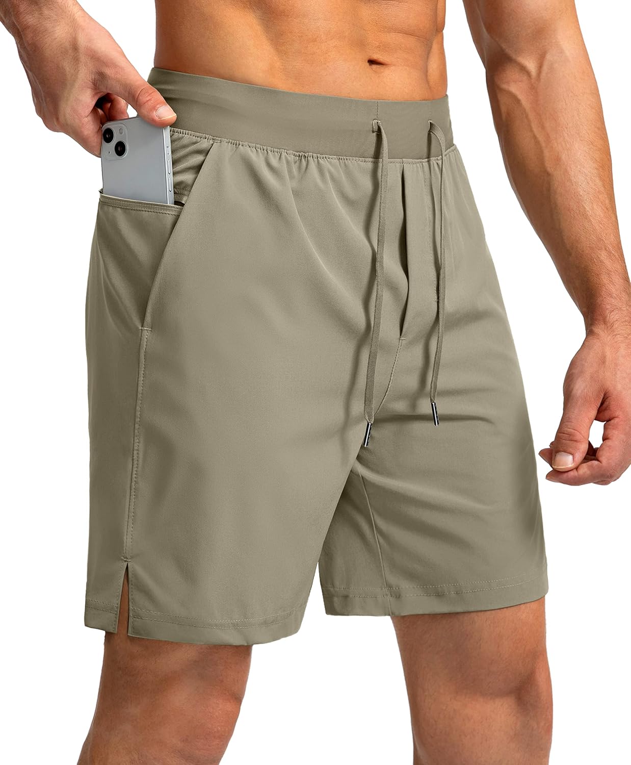 Men's Running Shorts with Zipper Pockets Quick Dry Workout Athletic Shorts - Picture 101 of 112