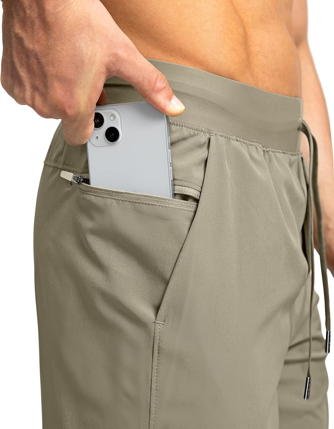 Men's Running Shorts with Zipper Pockets Quick Dry Workout Athletic Shorts - Picture 104 of 112