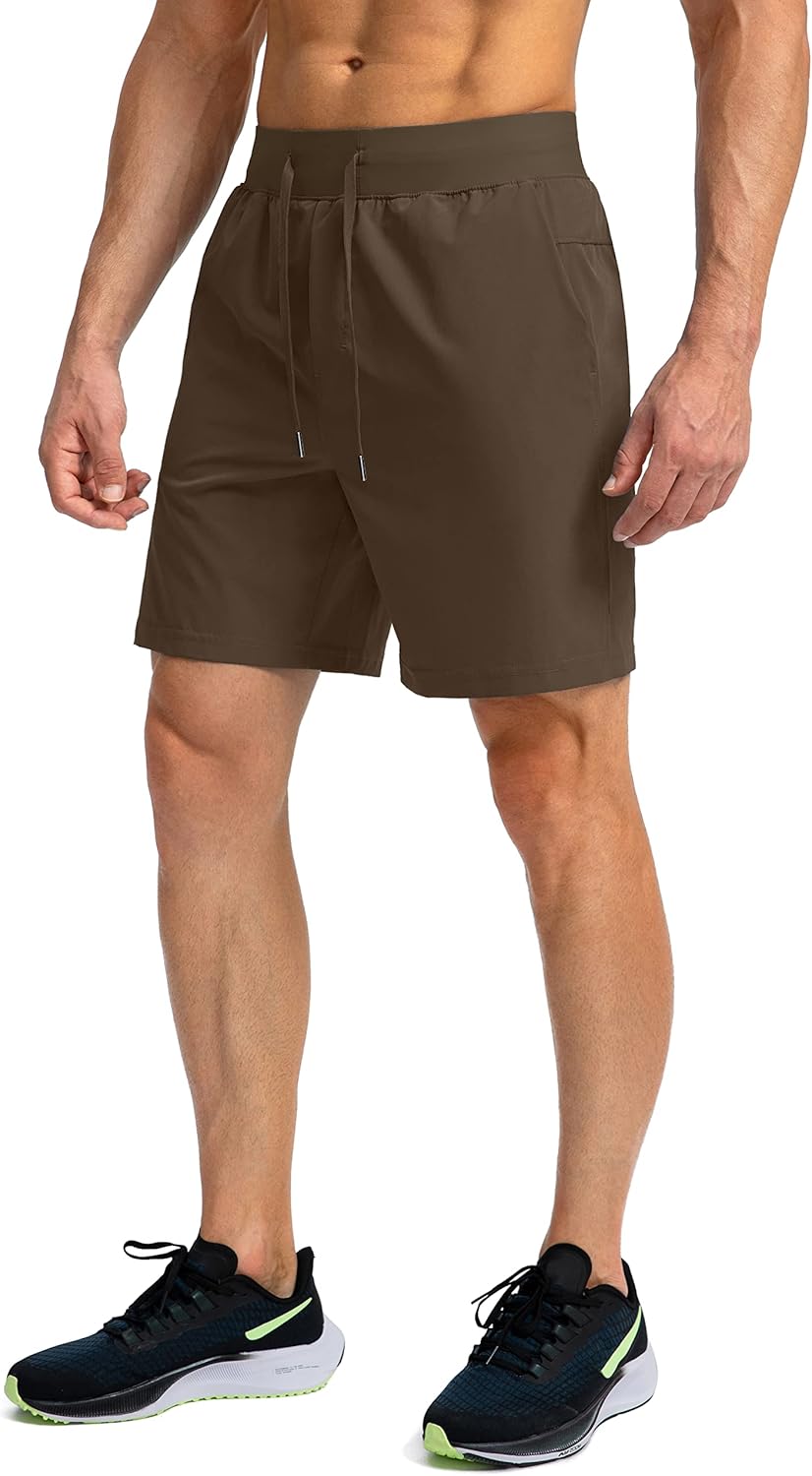 Men's Running Shorts with Zipper Pockets Quick Dry Workout Athletic Shorts - Picture 109 of 112
