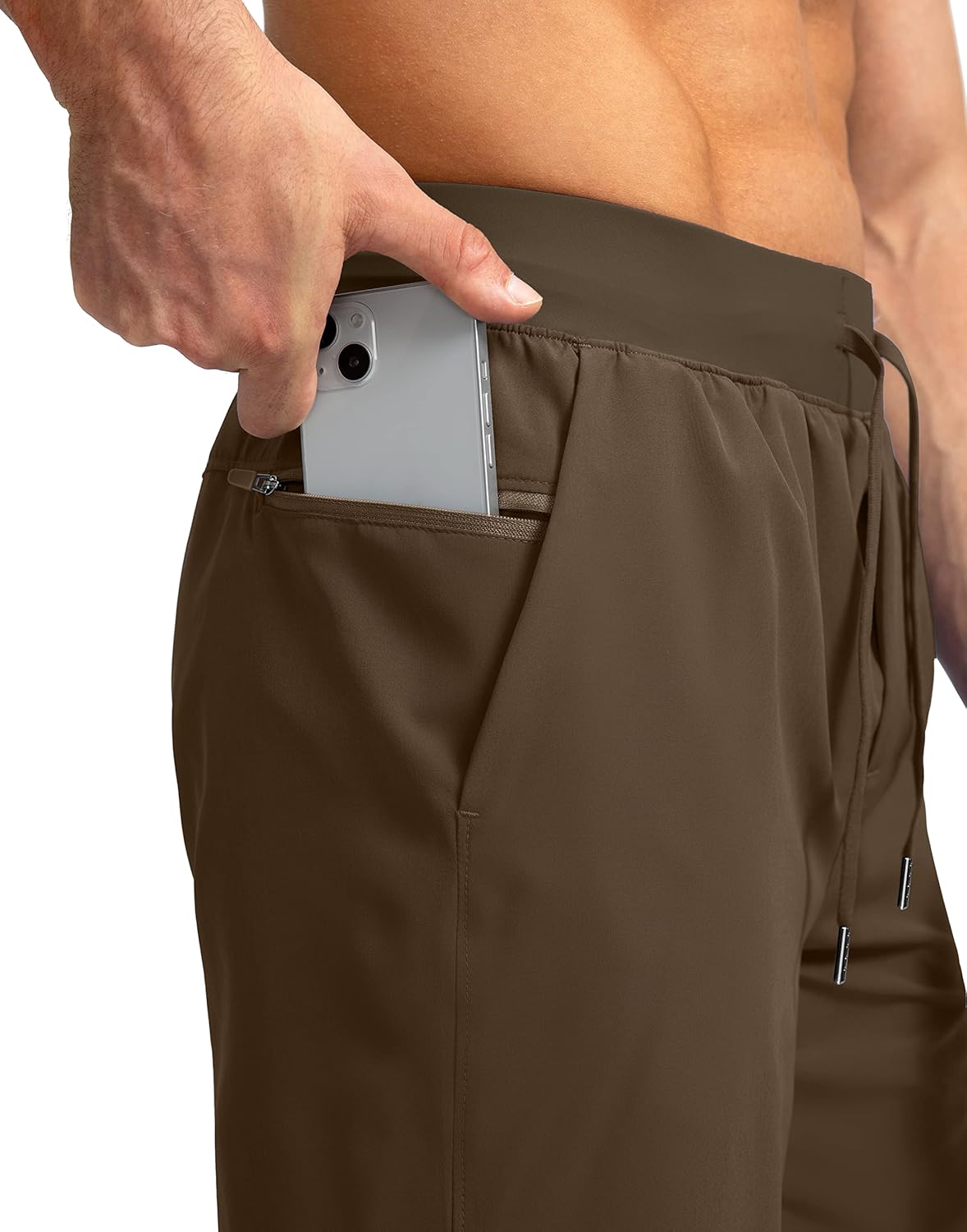 Men's Running Shorts with Zipper Pockets Quick Dry Workout Athletic Shorts - Picture 111 of 112
