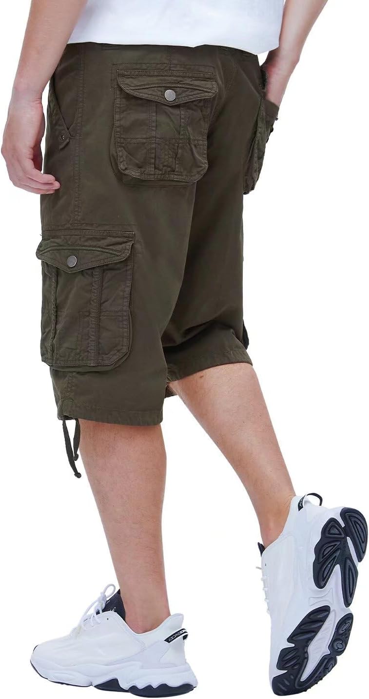 Men's Long Cargo Shorts Casual Below Knee Capri Shorts Relaxed Fit with Pockets - Picture 28 of 150