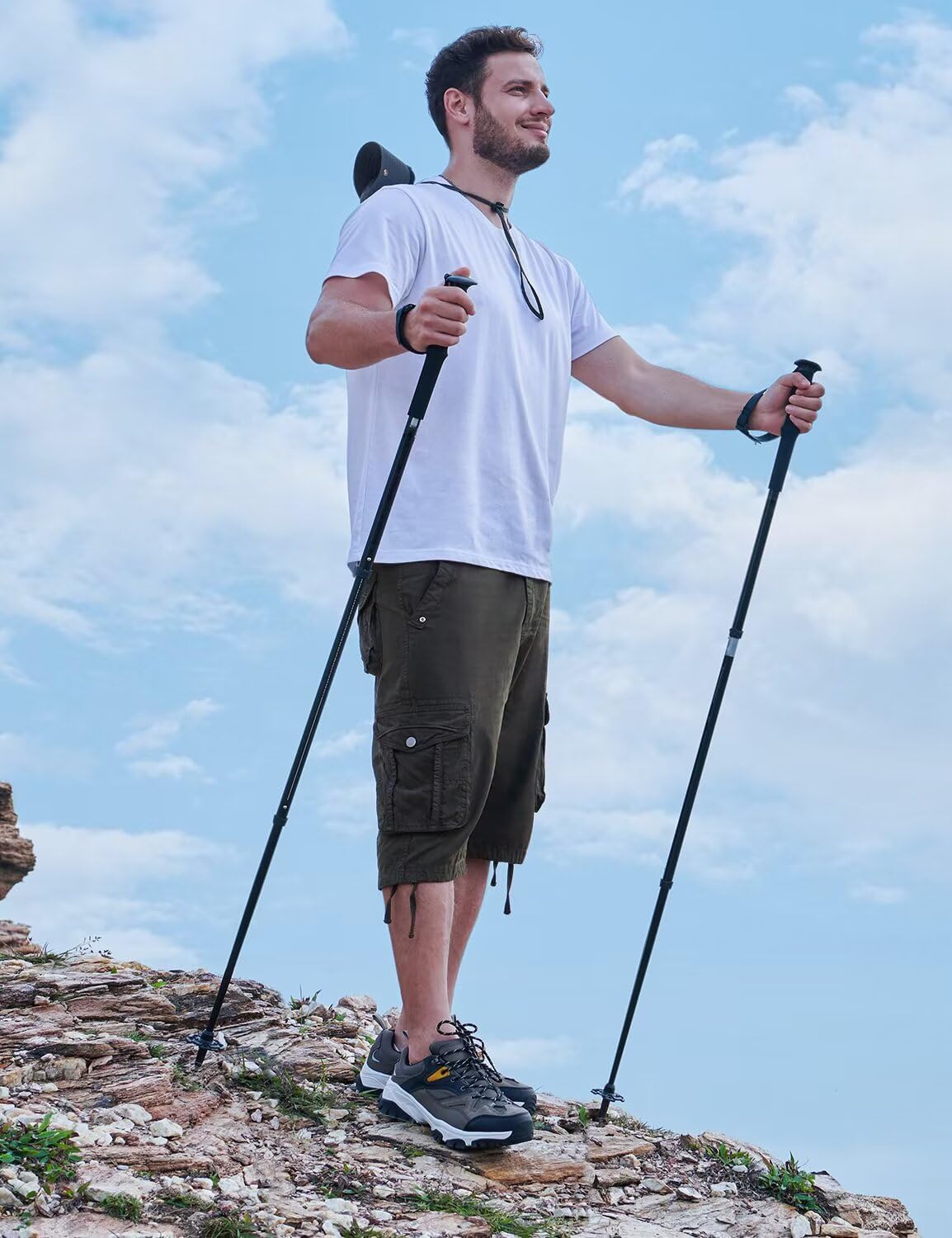 Men's Long Cargo Shorts Casual Below Knee Capri Shorts Relaxed Fit with Pockets - Picture 31 of 150