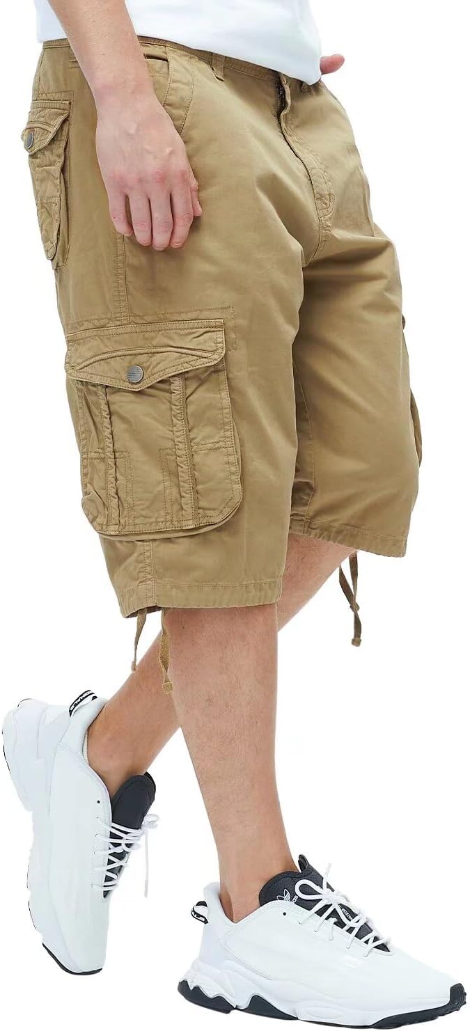 Men's Long Cargo Shorts Casual Below Knee Capri Shorts Relaxed Fit with Pockets - Picture 32 of 150