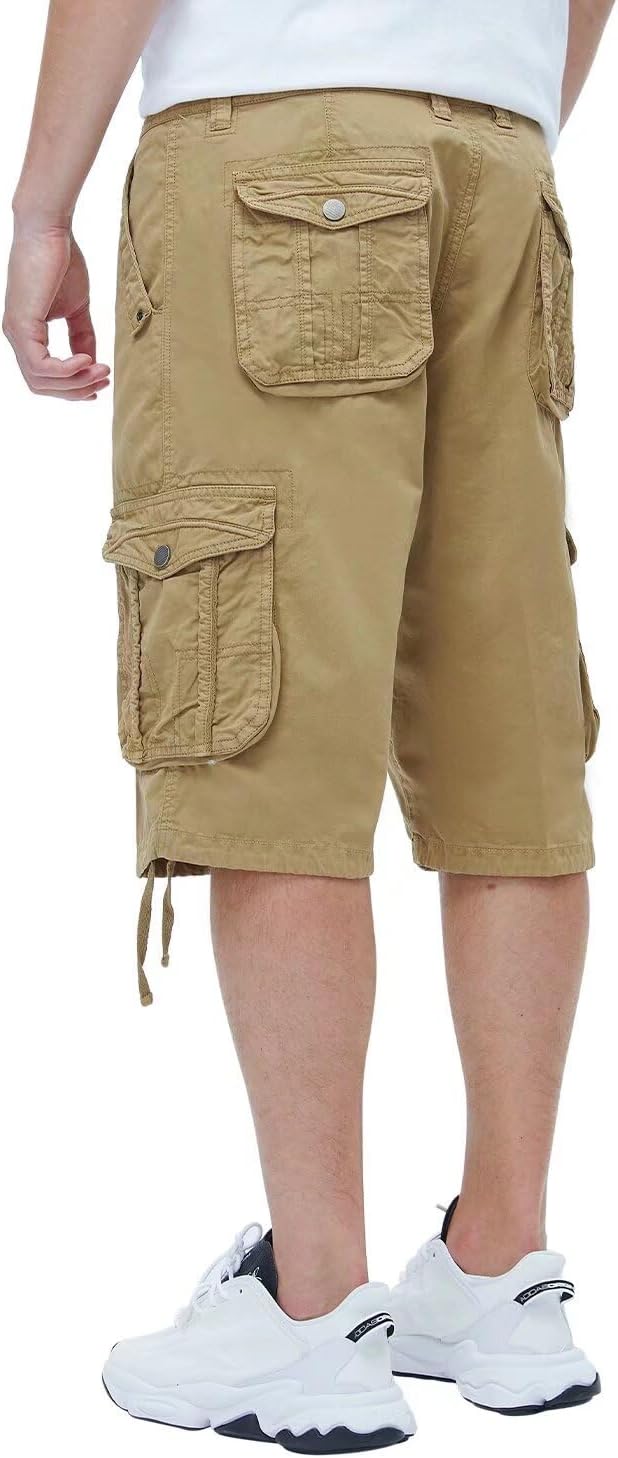 Men's Long Cargo Shorts Casual Below Knee Capri Shorts Relaxed Fit with Pockets - Picture 35 of 150