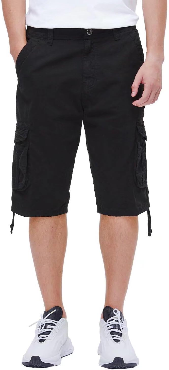 Men's Long Cargo Shorts Casual Below Knee Capri Shorts Relaxed Fit with Pockets - Picture 41 of 150