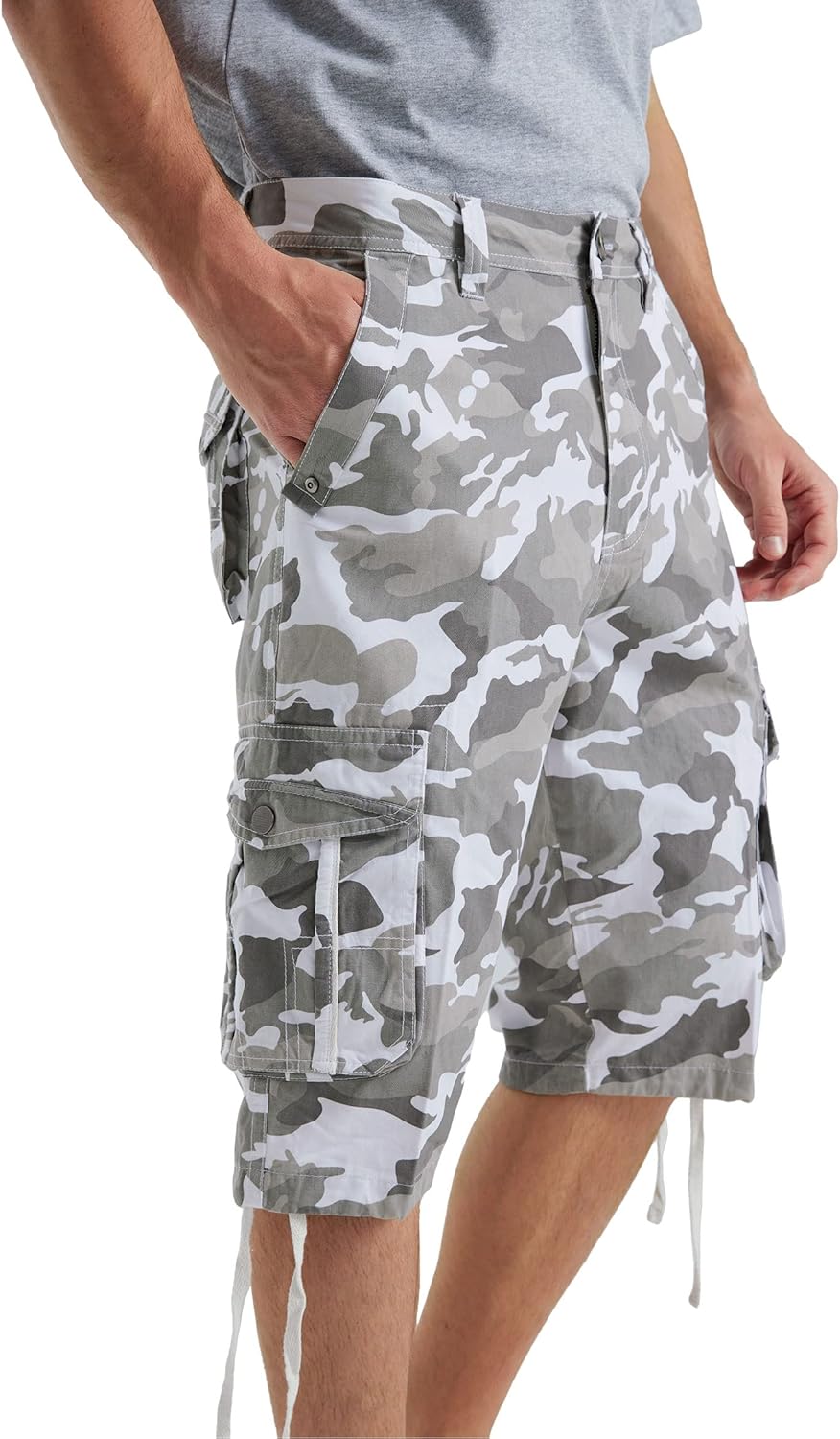 Men's Long Cargo Shorts Casual Below Knee Capri Shorts Relaxed Fit with Pockets - Picture 46 of 150