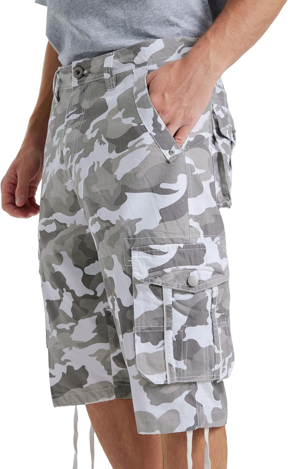 Men's Long Cargo Shorts Casual Below Knee Capri Shorts Relaxed Fit with Pockets - Picture 47 of 150