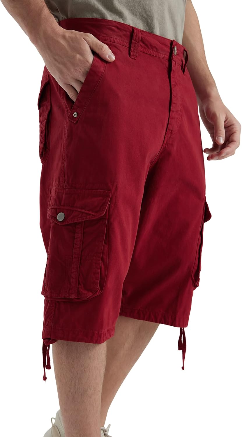 Men's Long Cargo Shorts Casual Below Knee Capri Shorts Relaxed Fit with Pockets - Picture 60 of 150