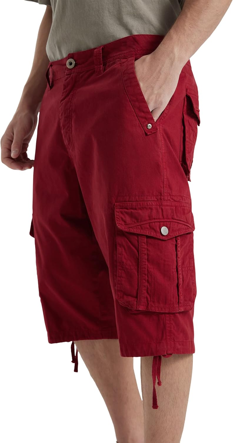 Men's Long Cargo Shorts Casual Below Knee Capri Shorts Relaxed Fit with Pockets - Picture 61 of 150