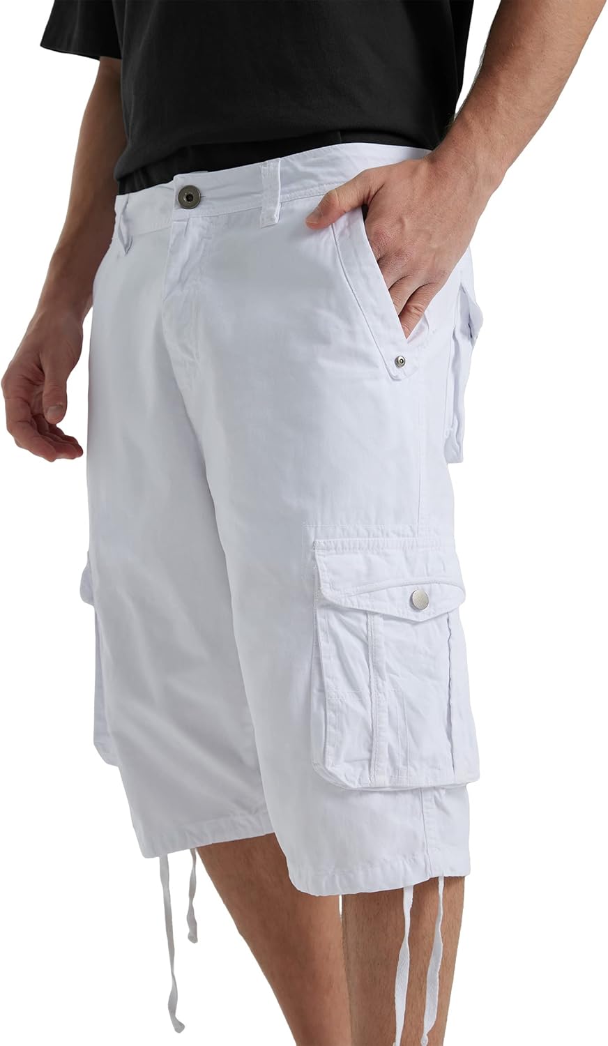Men's Long Cargo Shorts Casual Below Knee Capri Shorts Relaxed Fit with Pockets - Picture 68 of 150