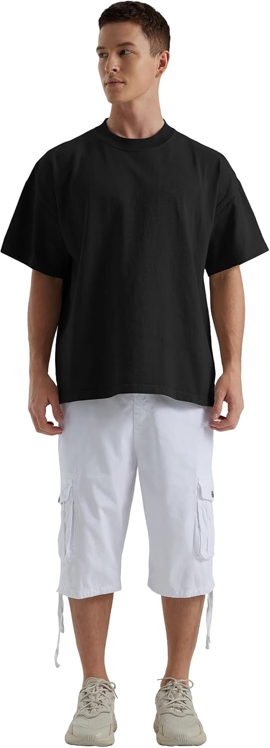 Men's Long Cargo Shorts Casual Below Knee Capri Shorts Relaxed Fit with Pockets - Picture 70 of 150