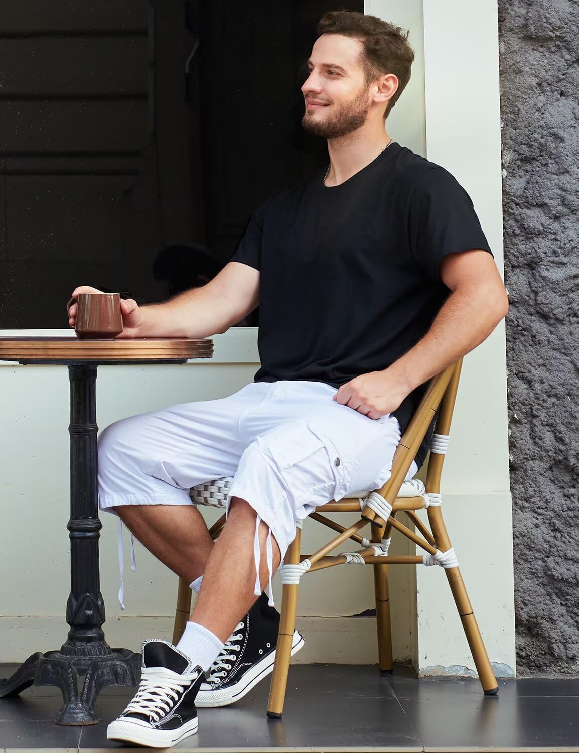 Men's Long Cargo Shorts Casual Below Knee Capri Shorts Relaxed Fit with Pockets - Picture 73 of 150