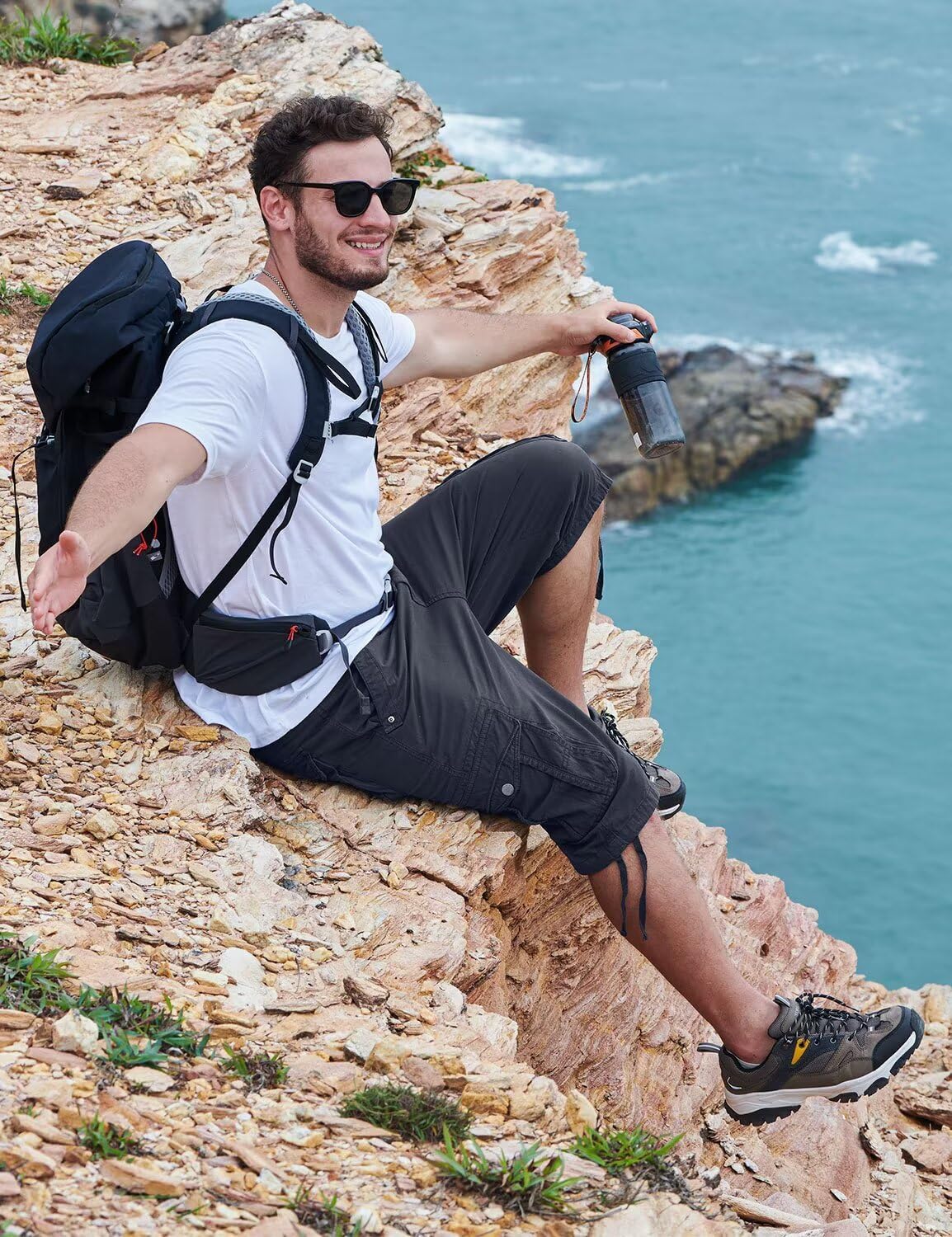 Men's Long Cargo Shorts Casual Below Knee Capri Shorts Relaxed Fit with Pockets - Picture 91 of 150