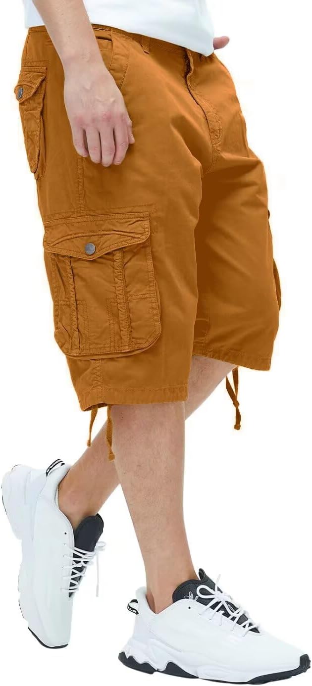 Men's Long Cargo Shorts Casual Below Knee Capri Shorts Relaxed Fit with Pockets - Picture 93 of 150