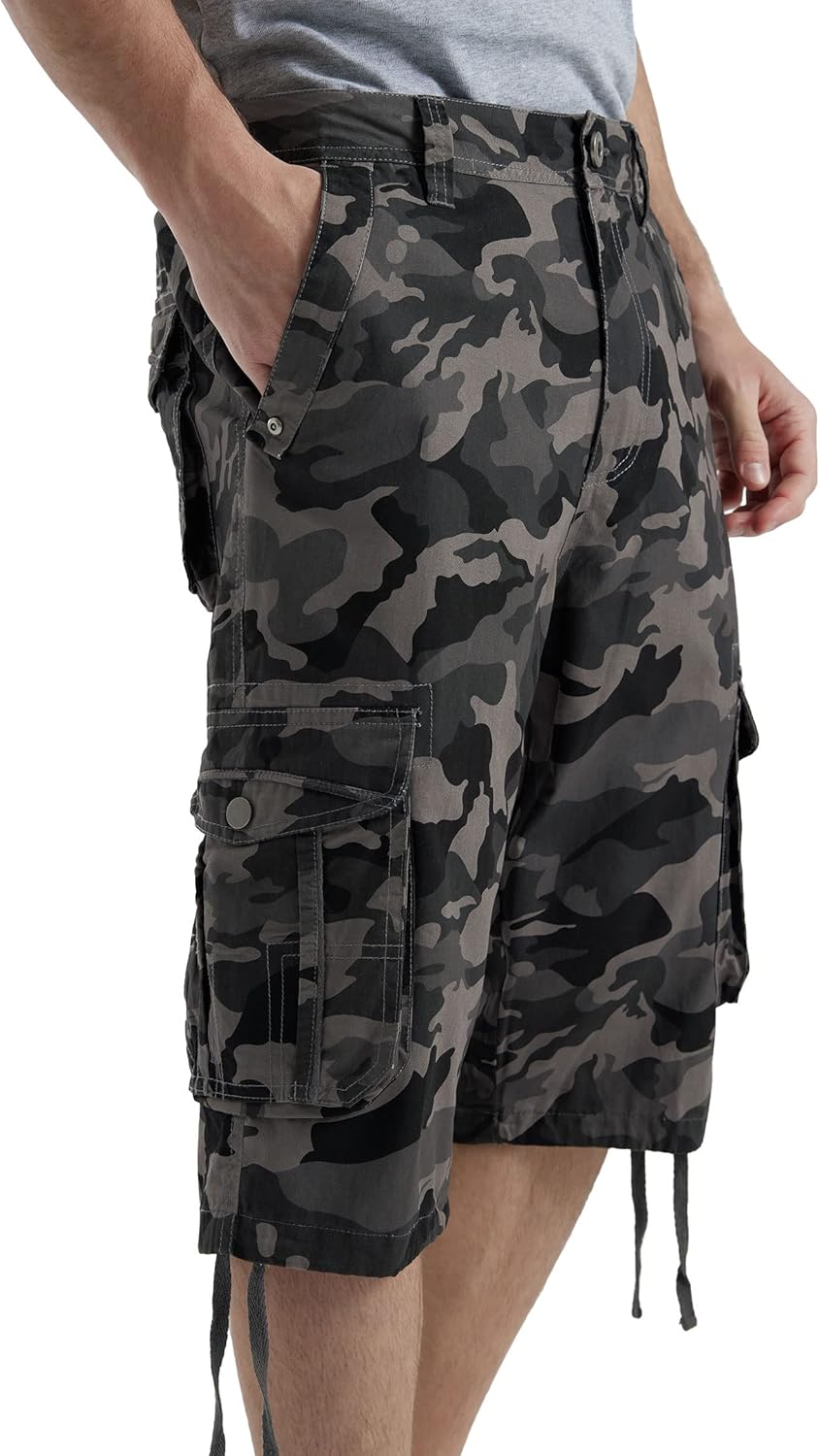 Men's Long Cargo Shorts Casual Below Knee Capri Shorts Relaxed Fit with Pockets - Picture 105 of 150
