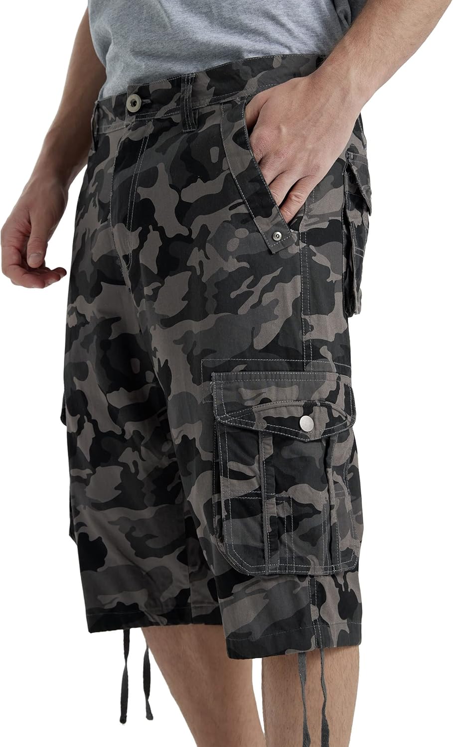 Men's Long Cargo Shorts Casual Below Knee Capri Shorts Relaxed Fit with Pockets - Picture 106 of 150