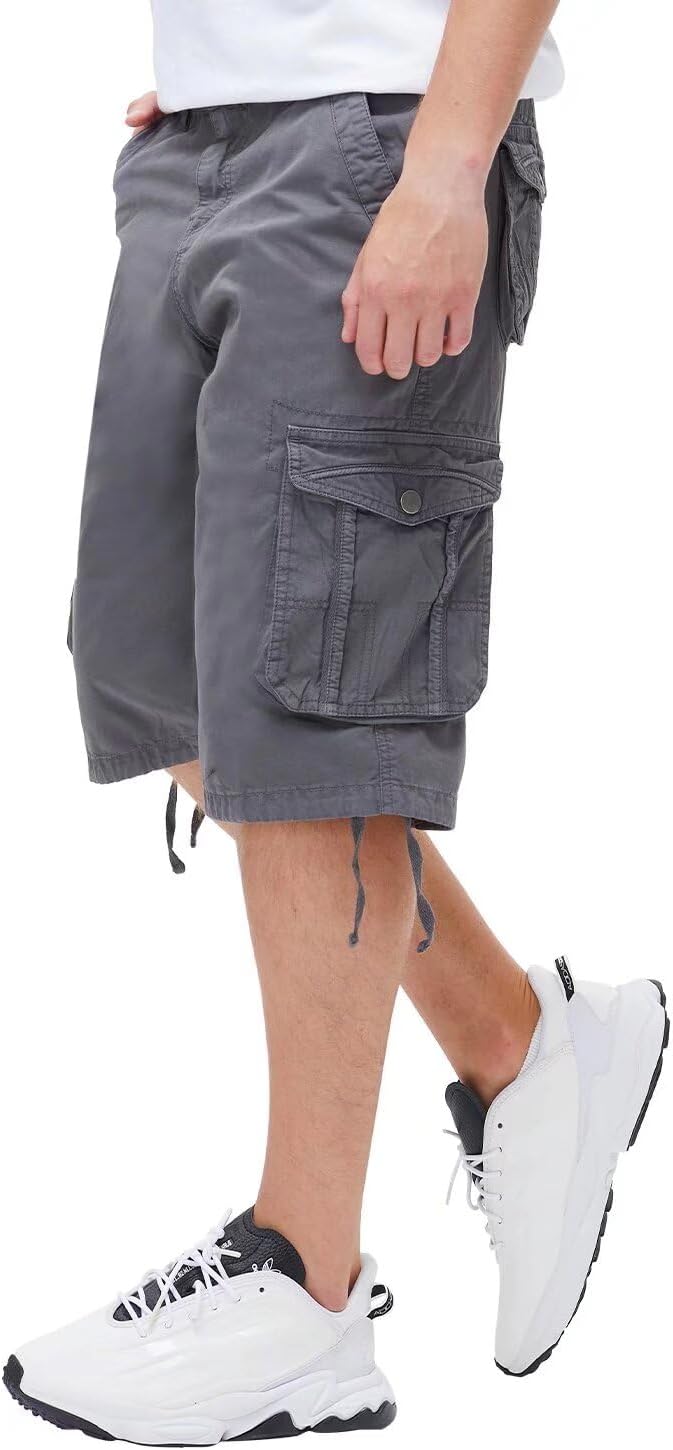 Men's Long Cargo Shorts Casual Below Knee Capri Shorts Relaxed Fit with Pockets - Picture 112 of 150