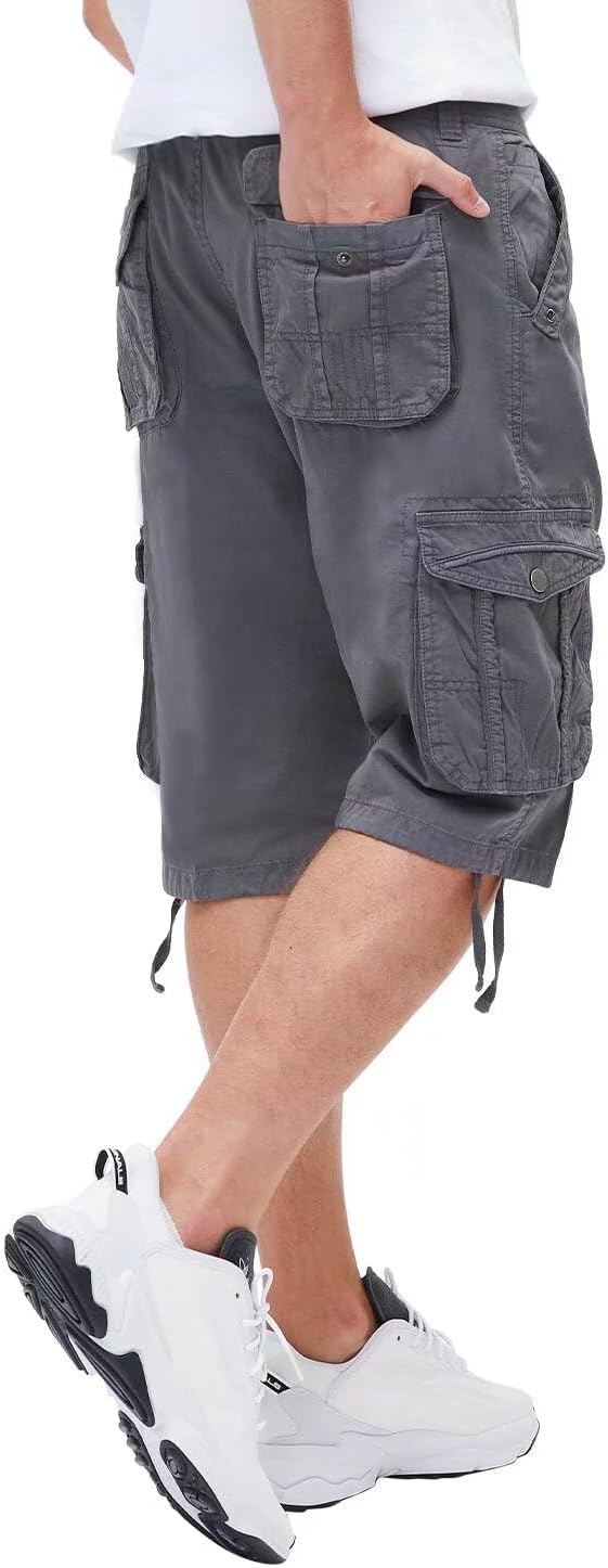 Men's Long Cargo Shorts Casual Below Knee Capri Shorts Relaxed Fit with Pockets - Picture 115 of 150