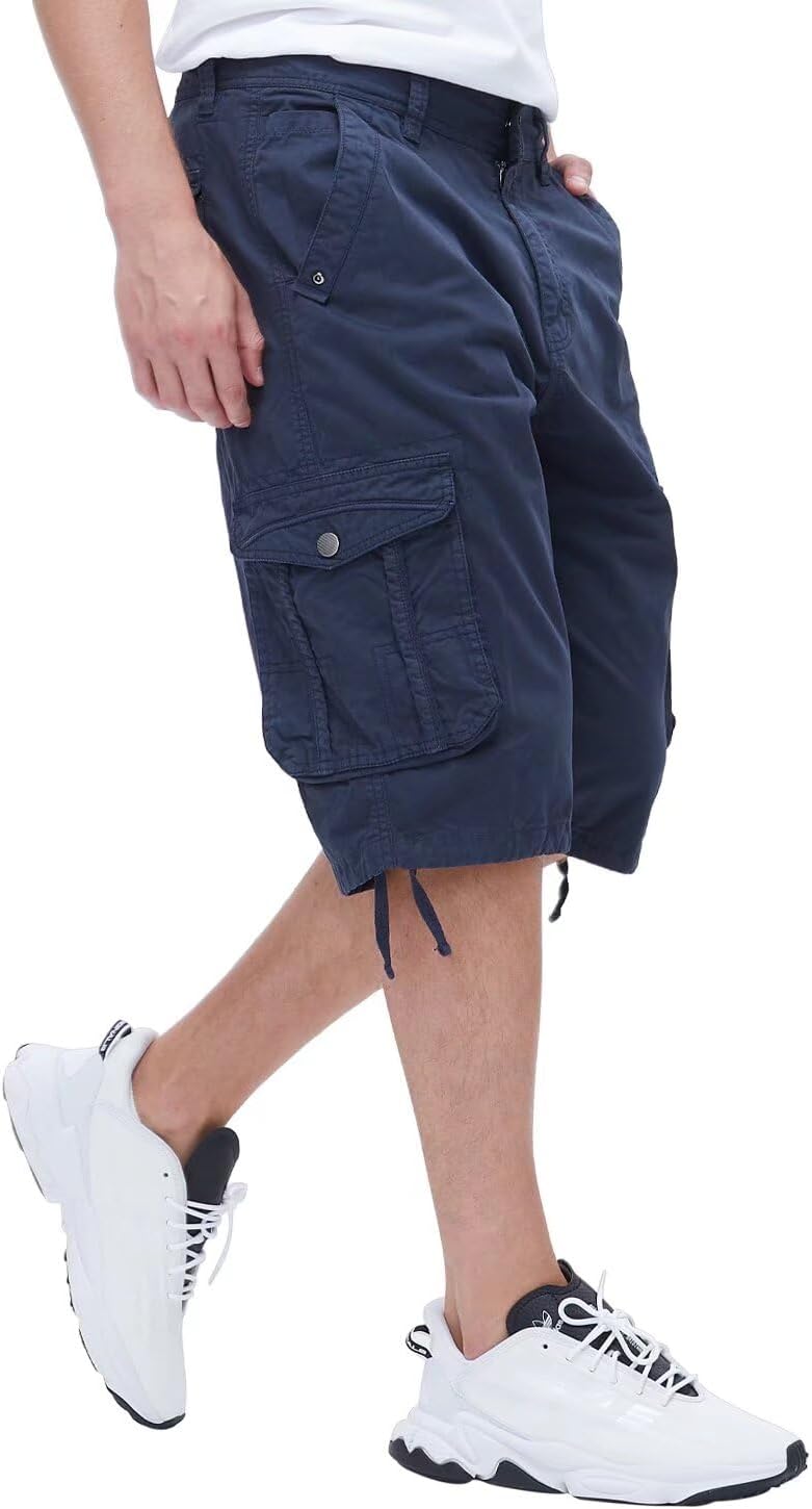 Men's Long Cargo Shorts Casual Below Knee Capri Shorts Relaxed Fit with Pockets - Picture 119 of 150