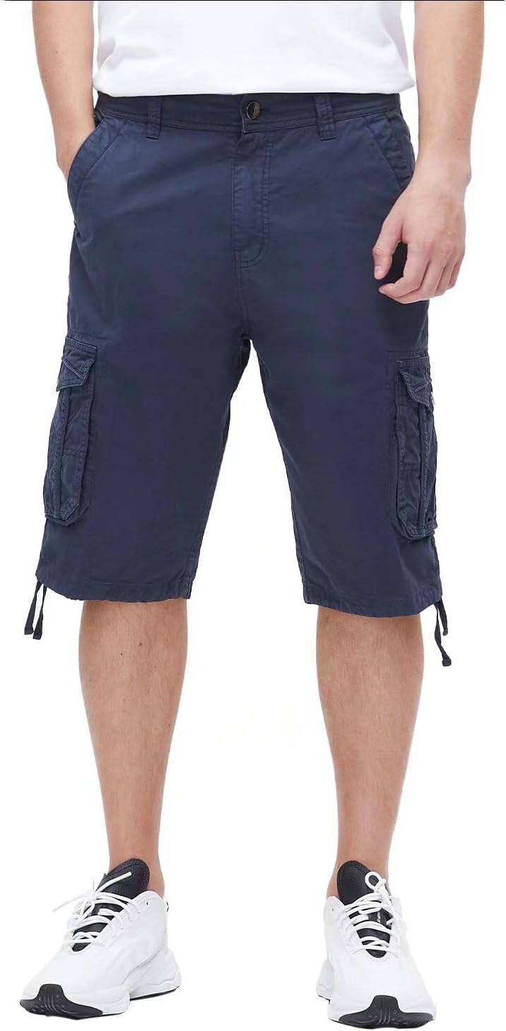 Men's Long Cargo Shorts Casual Below Knee Capri Shorts Relaxed Fit with Pockets - Picture 120 of 150