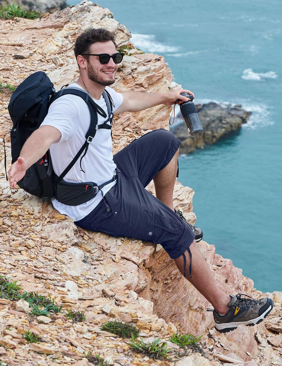 Men's Long Cargo Shorts Casual Below Knee Capri Shorts Relaxed Fit with Pockets - Picture 125 of 150