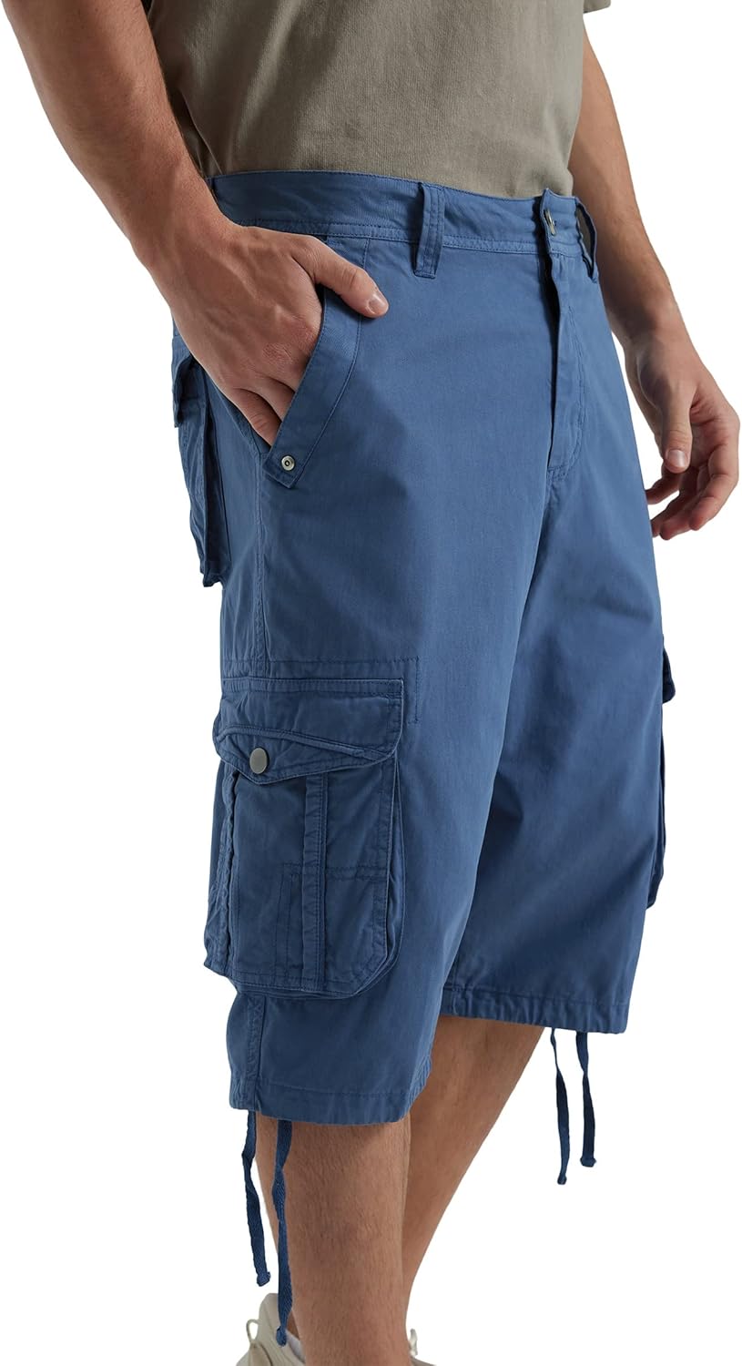 Men's Long Cargo Shorts Casual Below Knee Capri Shorts Relaxed Fit with Pockets - Picture 126 of 150