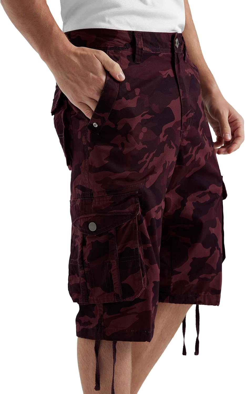 Men's Long Cargo Shorts Casual Below Knee Capri Shorts Relaxed Fit with Pockets - Picture 134 of 150