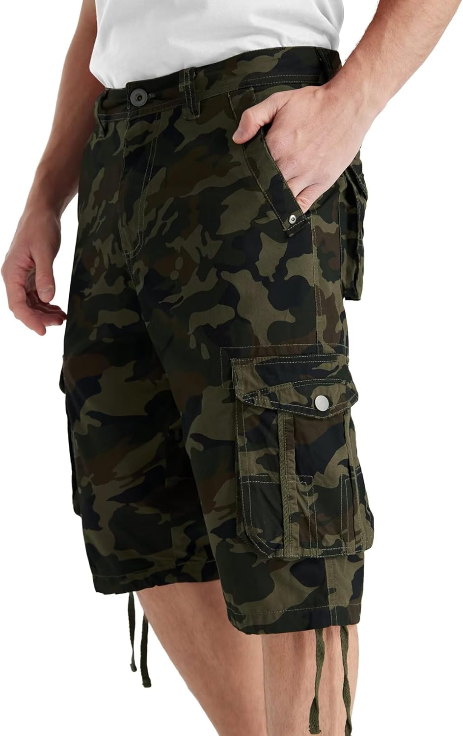 Men's Long Cargo Shorts Casual Below Knee Capri Shorts Relaxed Fit with Pockets - Picture 138 of 150
