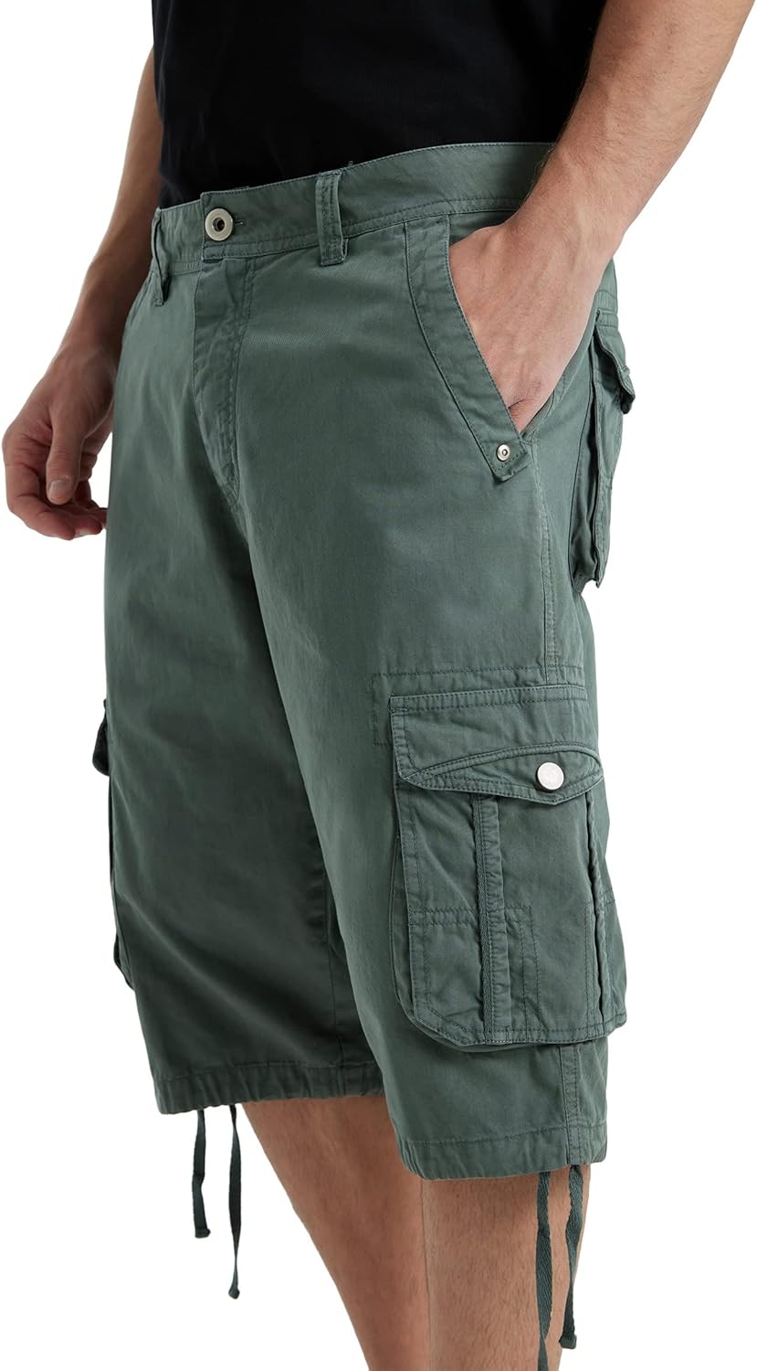 Men's Long Cargo Shorts Casual Below Knee Capri Shorts Relaxed Fit with Pockets - Picture 145 of 150